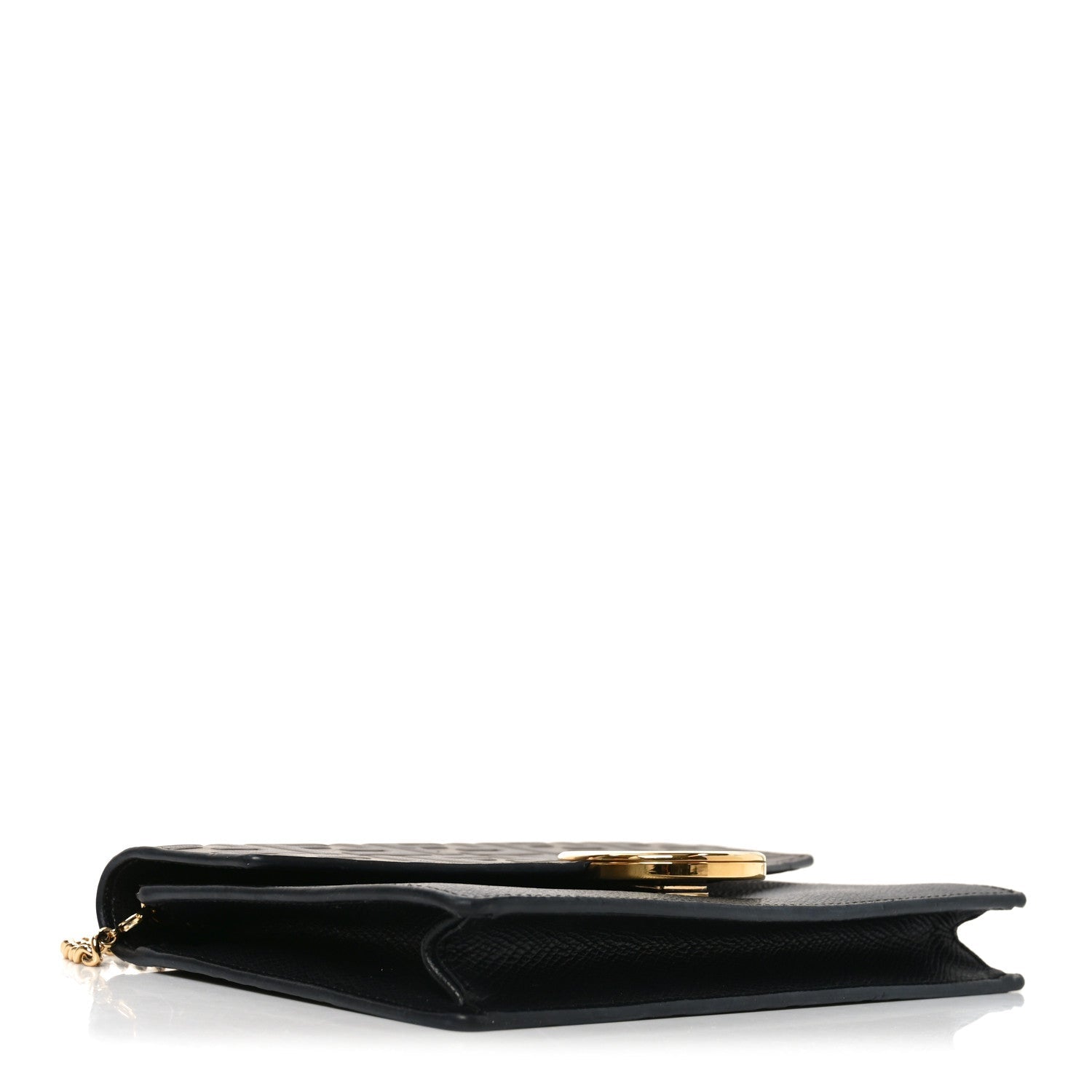 Vitello Cruise F is FNDI Bi-Color FF 1974 Embossed Medium Envelope Wallet On Chain Black Maya