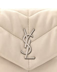 Lambskin Quilted Toy Loulou Puffer Monogram Chain Satchel Crema Soft