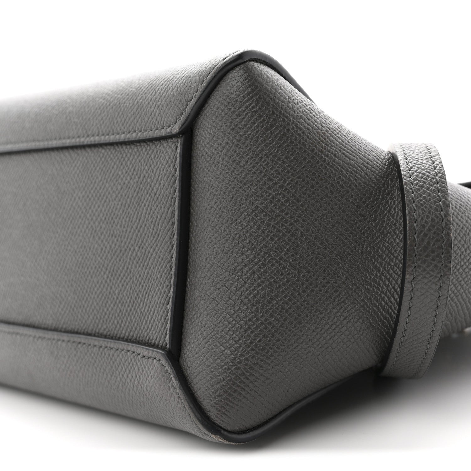 Grained Calfskin Nano Belt Bag Grey