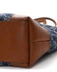 New Denim GG Monogram Medium Ophidia Shopping Tote Blue Tea Cuir