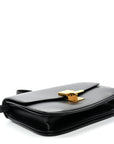 Box Calfskin Medium Classic Box Flap Bag Black