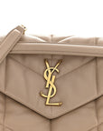 Lambskin Quilted Small Loulou Puffer Monogram Chain Satchel Dark Beige