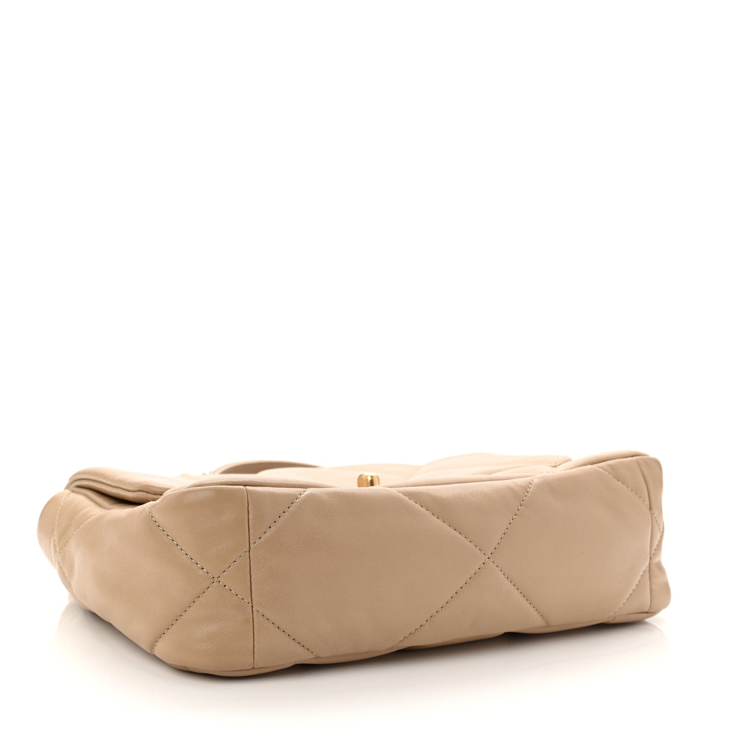 Lambskin Quilted Medium CHNL 19 Flap Dark Beige