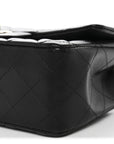 Lambskin Quilted Mini Rectangular Flap Black