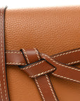 Grained Calfskin Mini Gate Crossbody Bag Caramel Pecan
