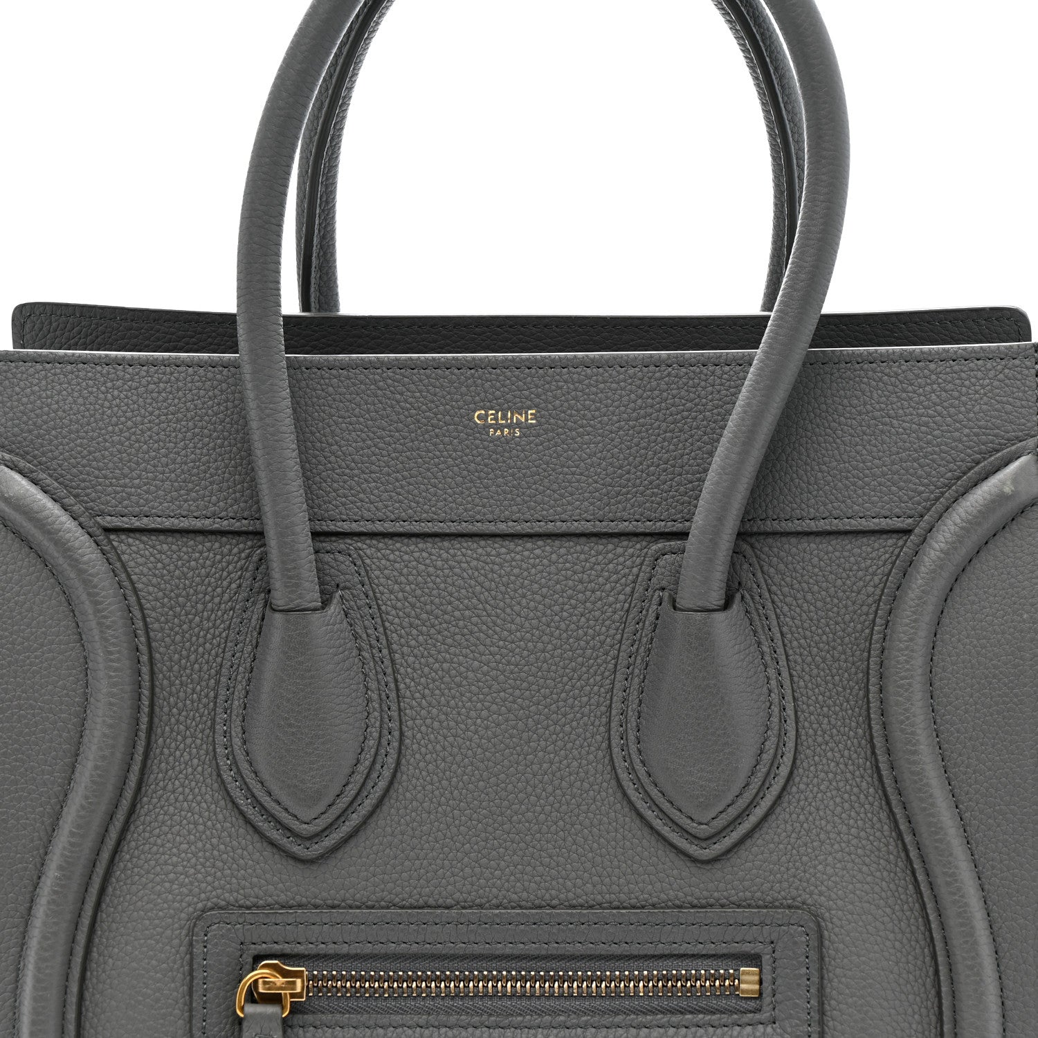 Baby Drummed Calfskin Micro Luggage Kohl