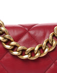 Lambskin Quilted Large CHNL 19 Flap Red