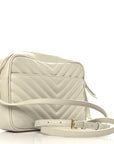 Calfskin Matelasse Monogram Lou Camera Bag Crema Soft