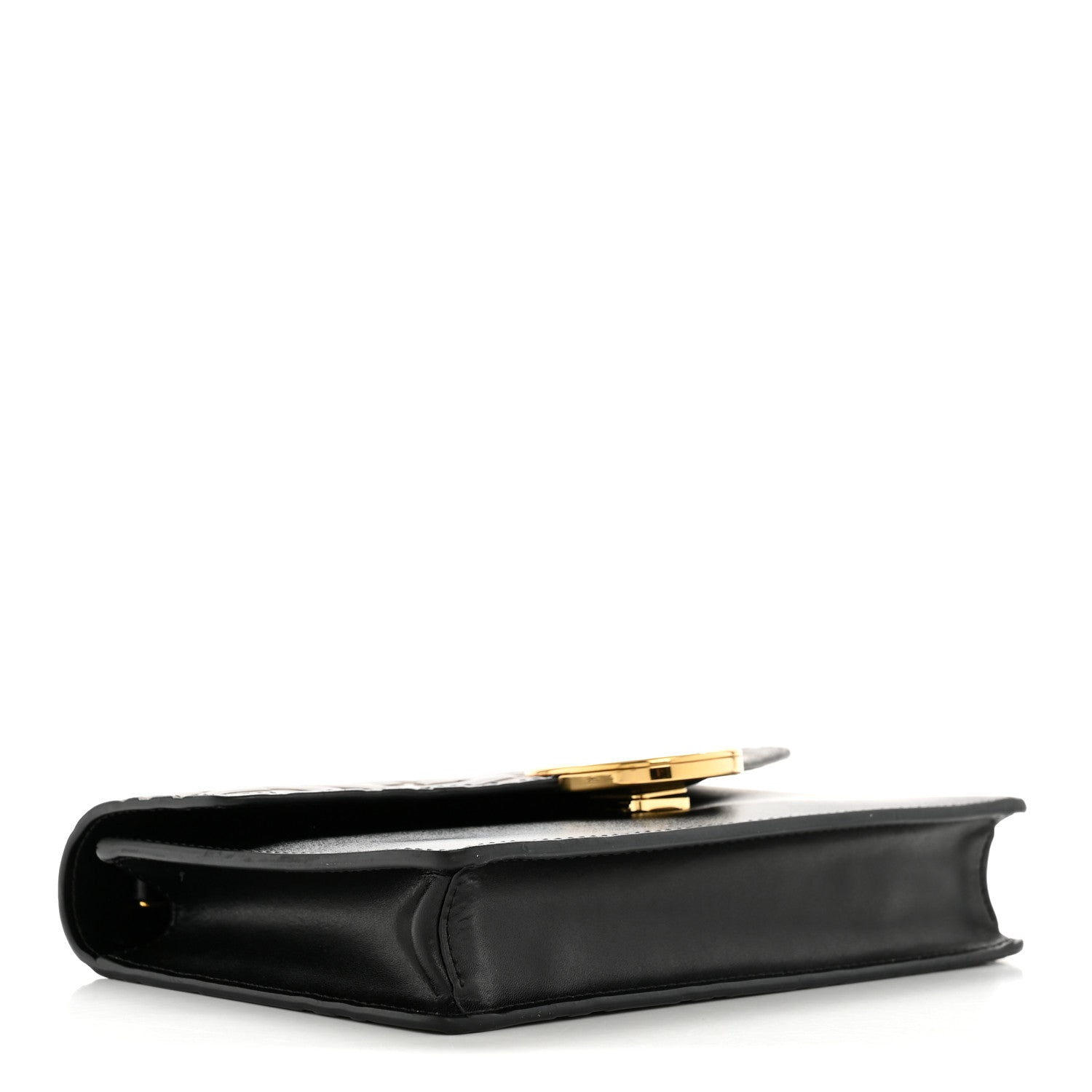 Vitello Cruise F is FNDI Bi-Color FF 1974 Embossed Medium Envelope Wallet On Chain Black Maya