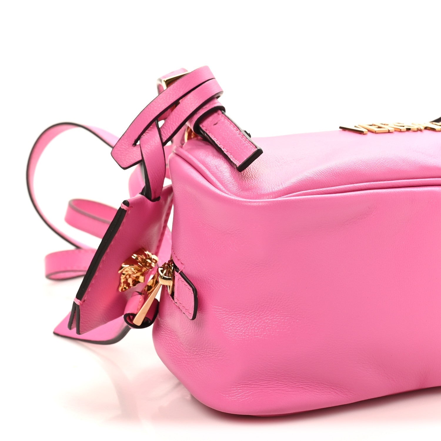 Lambskin Tag Bowling Bag Pink