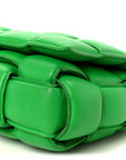 Lambskin Maxi Intreccio Padded Chain Cassette Crossbody Bag Racing Green