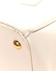 Saffiano Lux Medium Galleria Double Zip Tote Talco