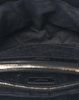 Calfskin Y Quilted Monogram Medium Loulou Chain Satchel Black