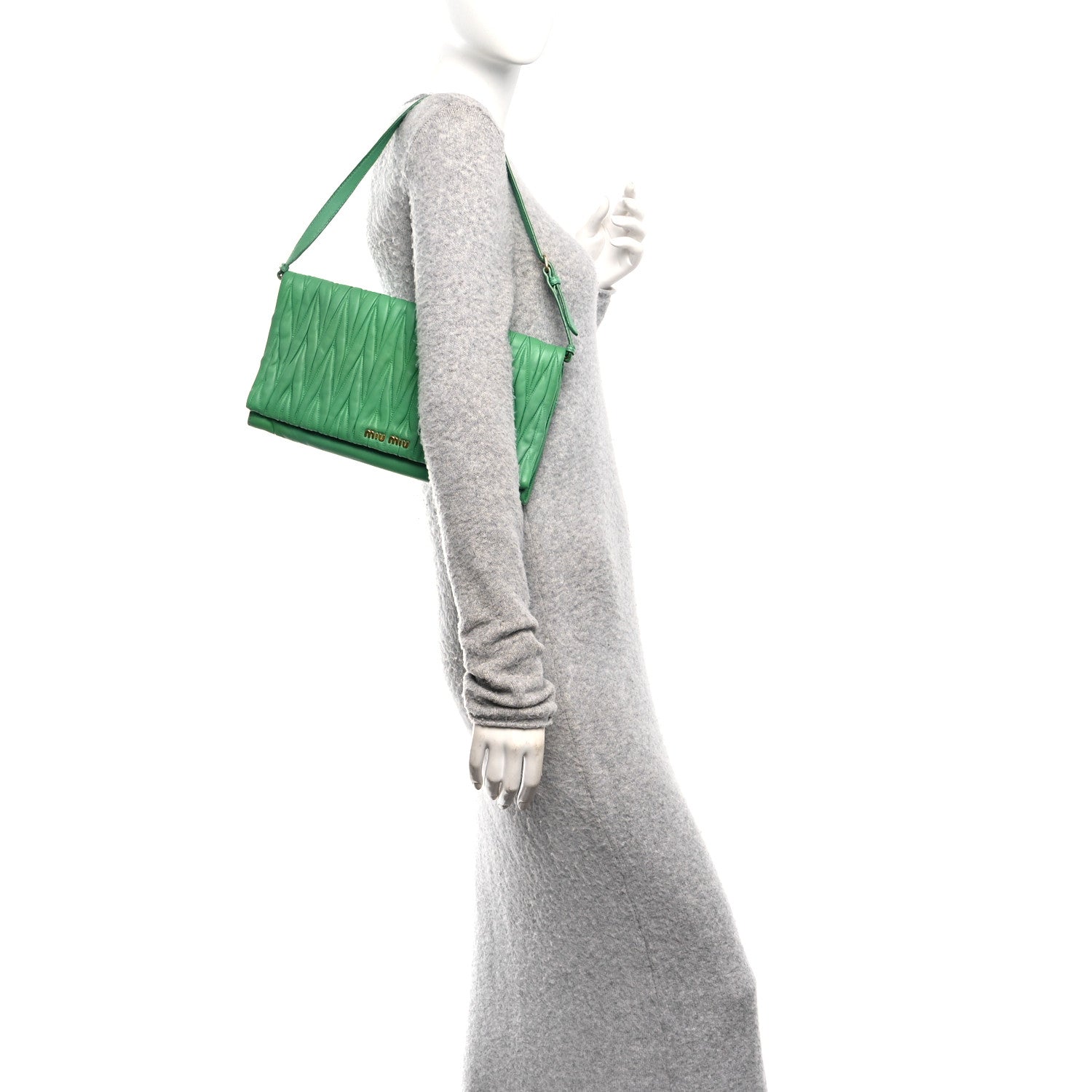 Nappa Matelasse Clutch Menta