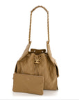 Caviar Quilted Medium CHNL 25 Handbag Dark Beige