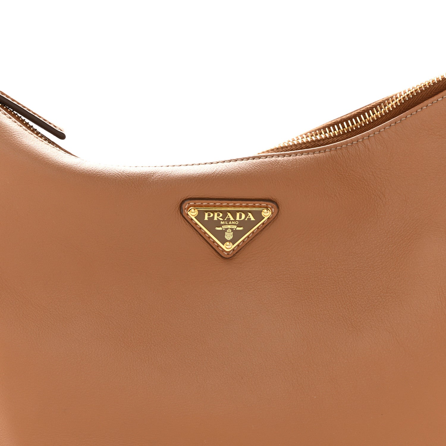Soft Calfskin Large Aimee Shoulder Bag Caramel