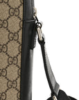 GG Supreme Monogram Flat Messenger Bag Beige Black New Acero