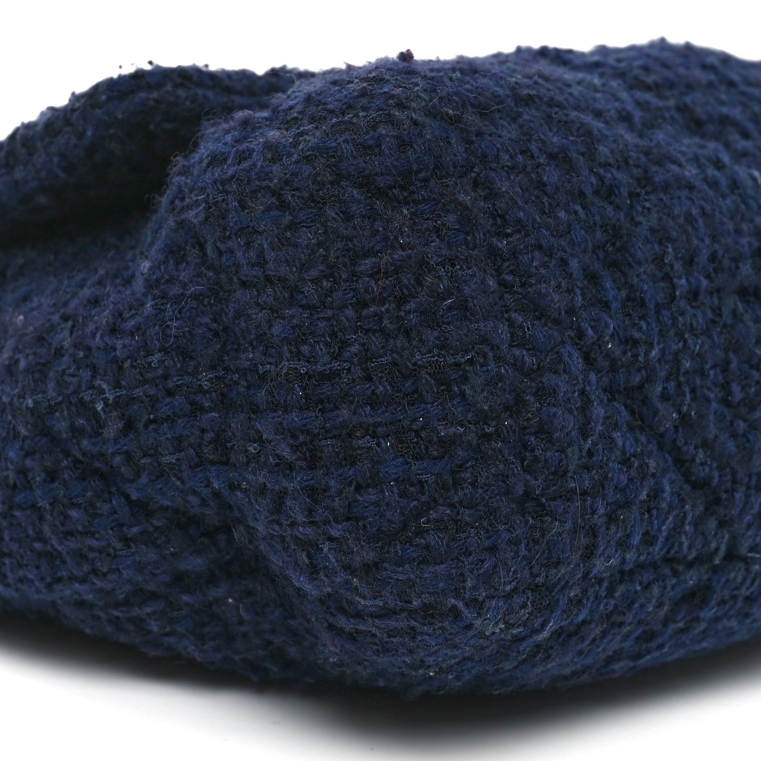 Tweed Quilted Large CHNL 19 Flap Navy Blue