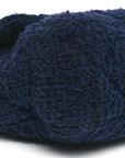 Tweed Quilted Large CHNL 19 Flap Navy Blue