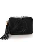 Pebbled Calfskin Small Soho Disco Bag Black