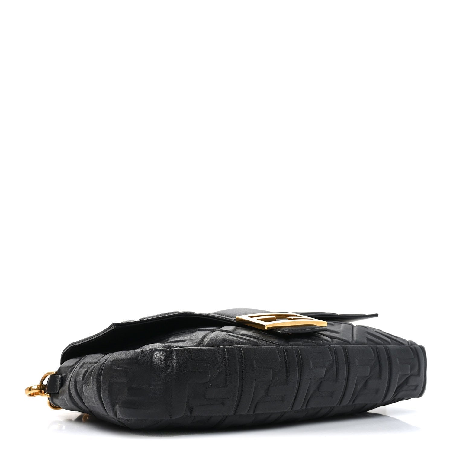 Nappa FF 1974 Embossed Large Baguette Black