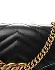 Calfskin Matelasse GG Marmont Chain Wallet Black