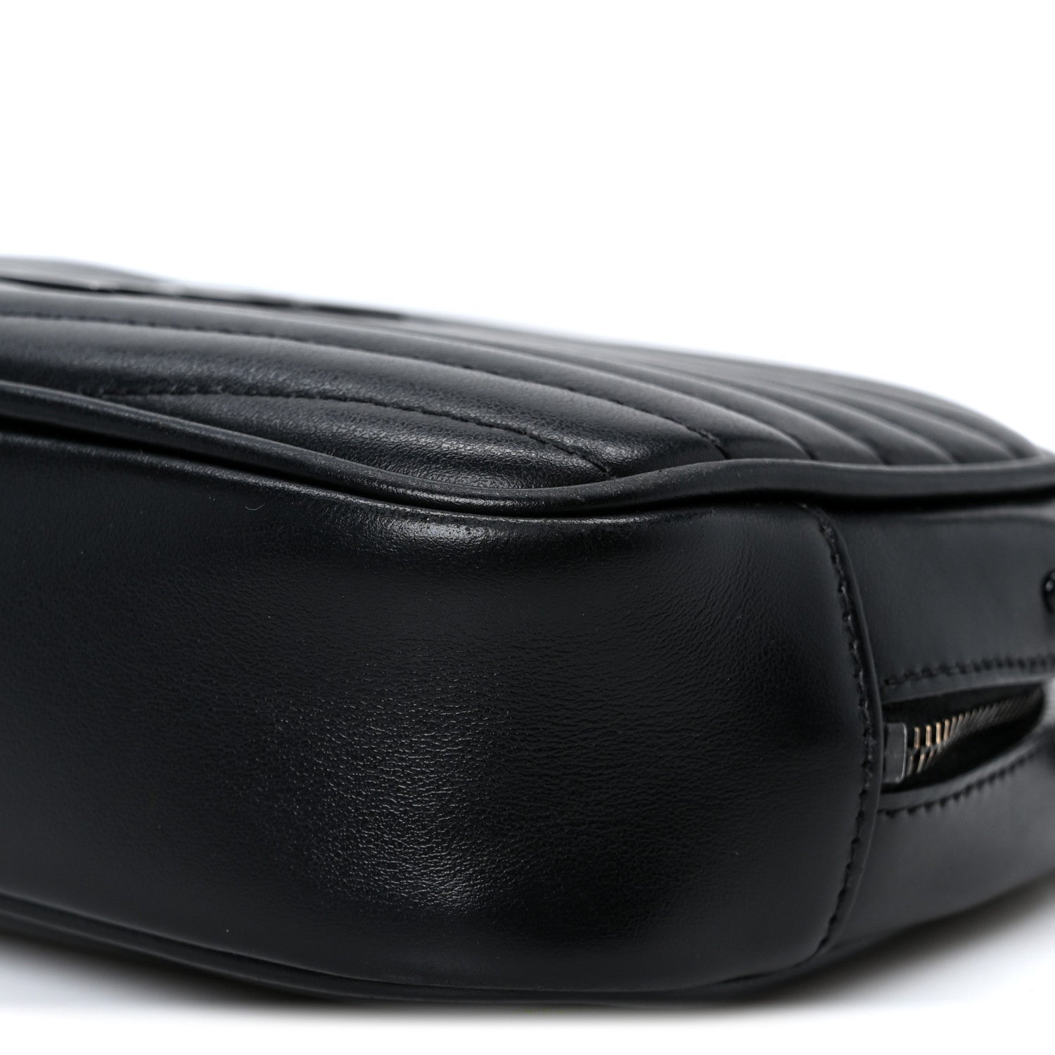 Calfskin Matelasse Monochrome Monogram Mini Lou Camera Bag Black
