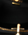 Shiny Crumpled Calfskin Quilted Mini 31 Shopping Bag Black