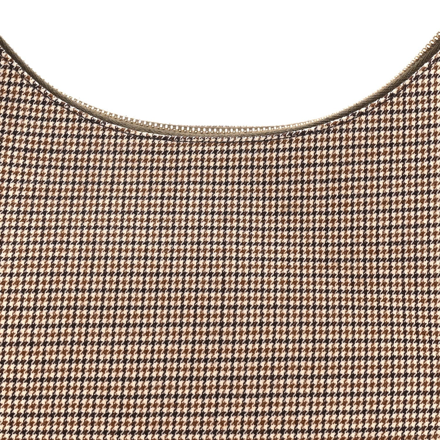 Wool Vitello Grace Small Houndstooth Small FNDIgraphy Hobo Bag Beige Ebano
