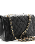 Caviar Quilted Small Double Flap Black