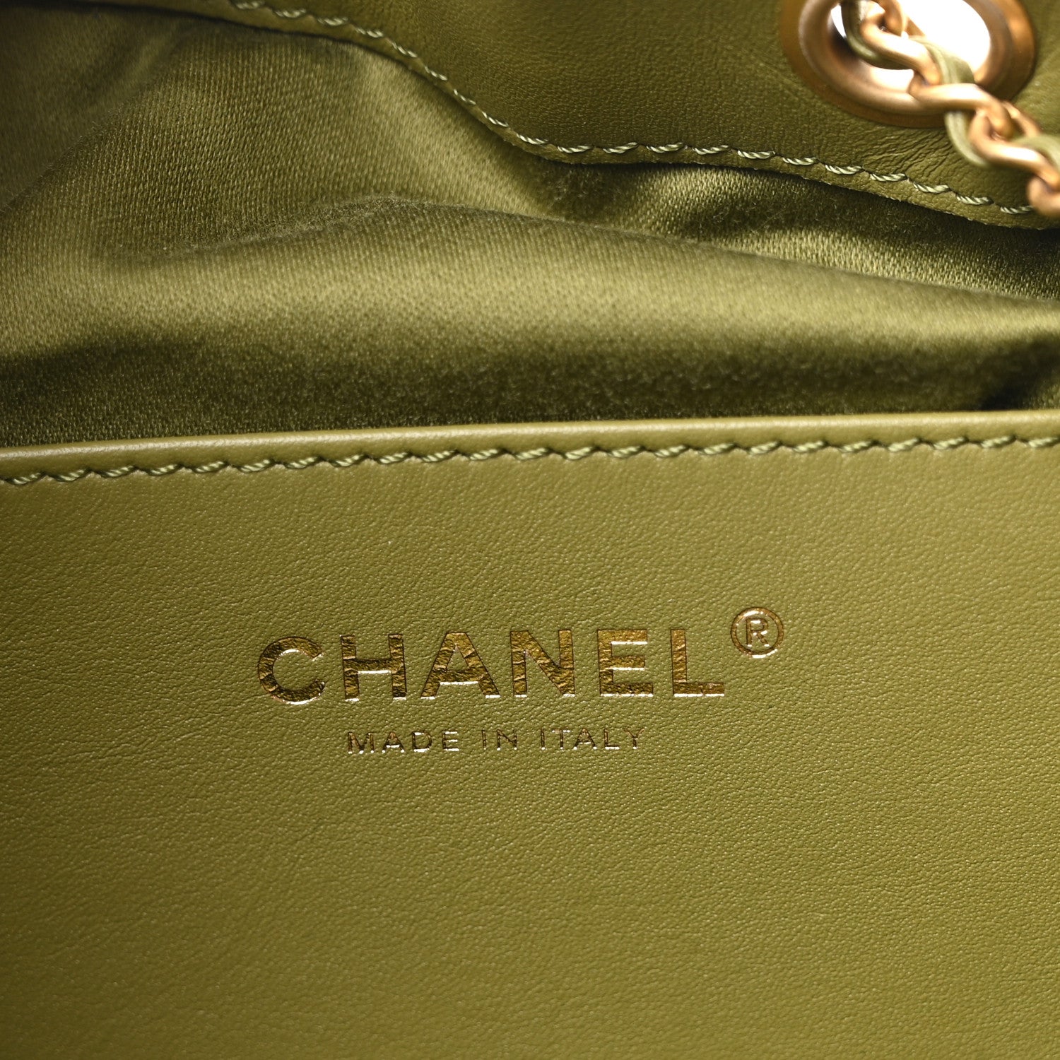 Suede Quilted Small CHNL 25 Handbag Khaki