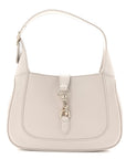Ancora Calfskin Web Small Jackie Shoulder Bag Light Grey