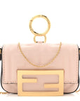 Nappa Matisse FF Embossed Nano Maxi Buckle Baguette Charm Rosa Quarzo