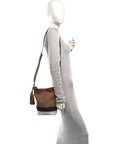 Canvas Mega Check Mini Ashby Tassel Crossbody Saddle Brown