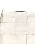 Patent Maxi Intrecciato Cassette Crossbody Bag White