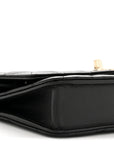 Lambskin Quilted Trendy CC Wallet On Chain WOC Black
