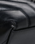Calfskin Y Quilted Monogram Small Loulou Chain Satchel Black