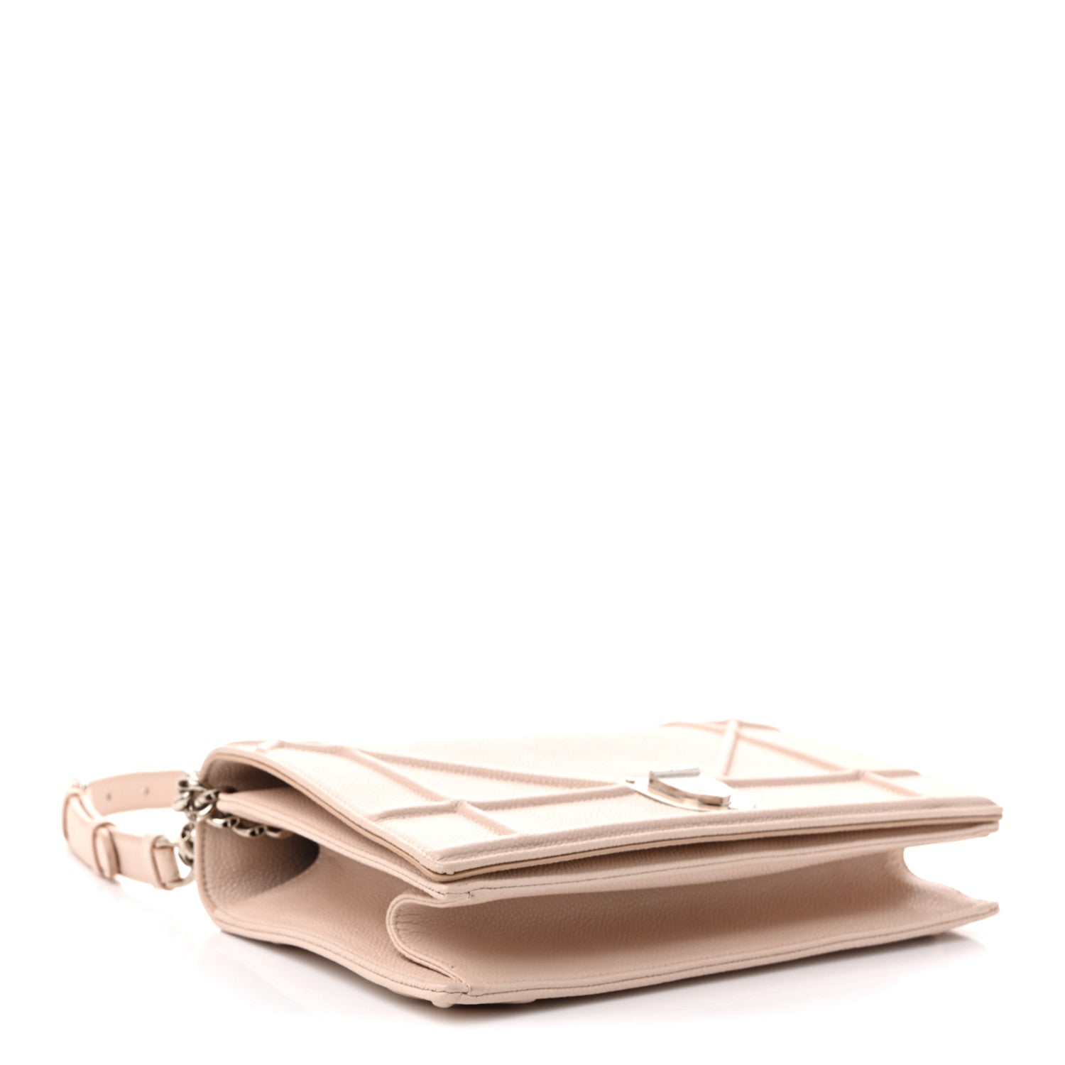 Grained Calfskin Medium D1ORama Flap Bag Nude