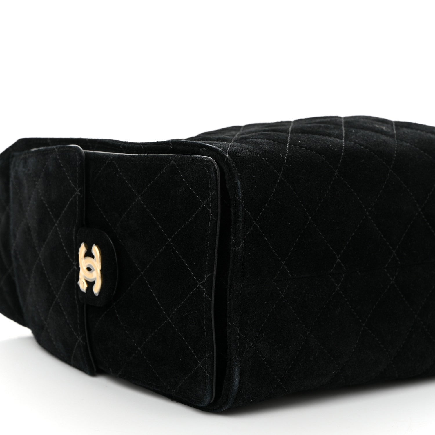 Suede Quilted Small CHNL 25 Handbag Black
