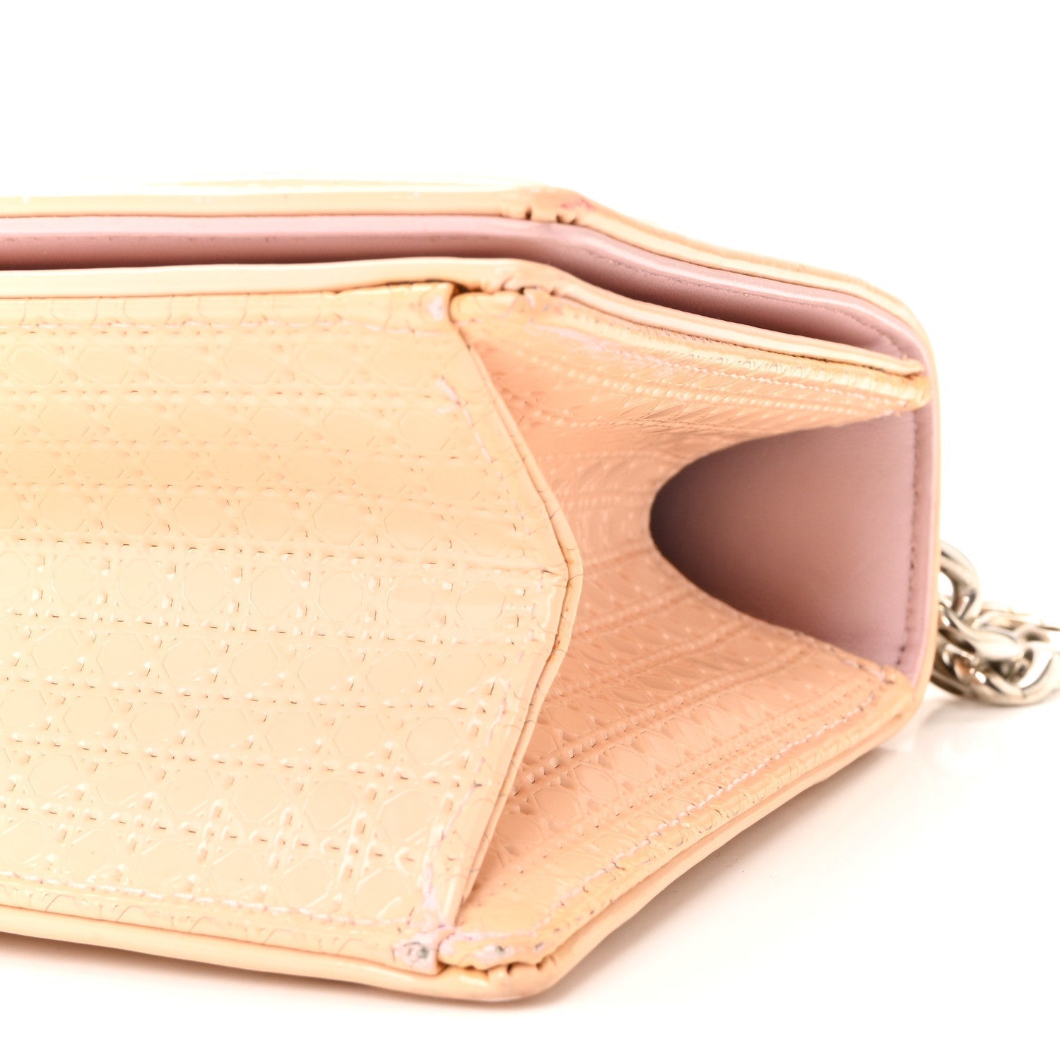 Patent Micro-Cannage Small D1ORama Flap Bag Rose
