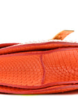 Snakeskin Medium Classic Box Flap Orange