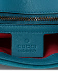 Velvet Matelasse Small GG Marmont Shoulder Bag Pavone Cyan