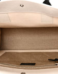 Linen Calfskin Small Rive Gauche Tote Greggio Natural