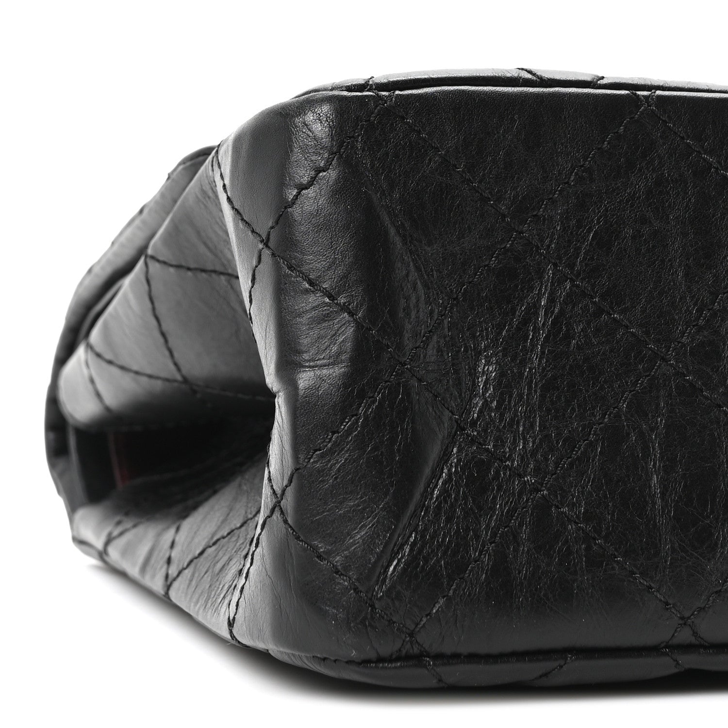 Aged Calfskin Quilted 2.55 Reissue 227 Flap Black