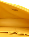 Caviar Quilted Medium Double Flap Yellow