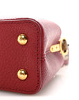 Taurillon Snakeskin Mini Capucines Burgundy