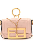 Nappa Matisse FF Embossed Nano Maxi Buckle Baguette Charm Rosa Quarzo