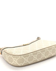 GG Supreme Monogram Textured Dollar Calfskin Web Mini Ophidia GG Handbag Beige Mystic White Oatmeal