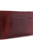Shiny Alligator Constance Long Wallet Rouge Vif