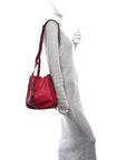 Grained Calfskin Small Hammock Shoulder Bag Raspberry